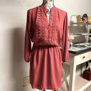 Red back lace dress